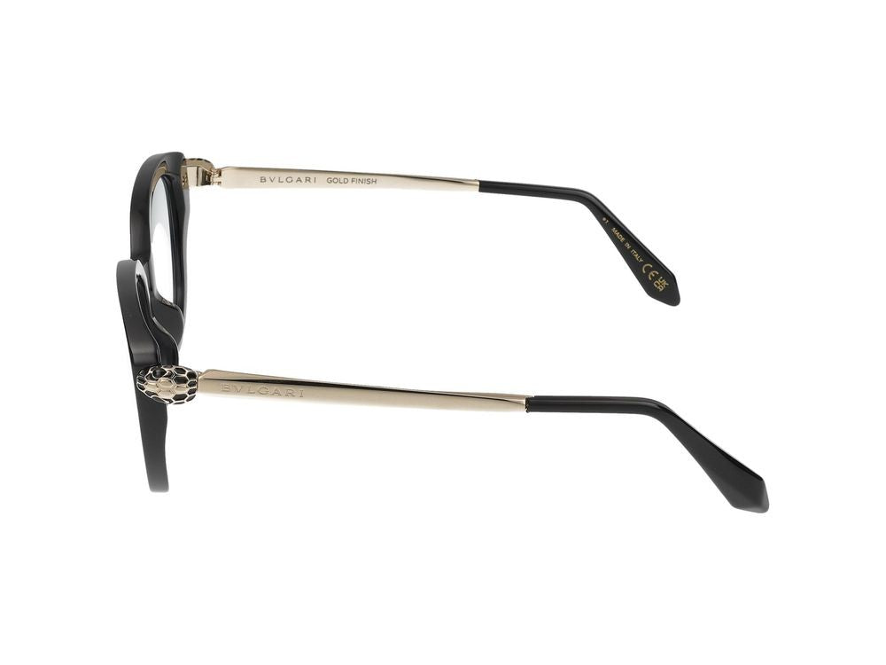 Bulgari Oversized Cat-Eye Eyeglasses With Gold Accents