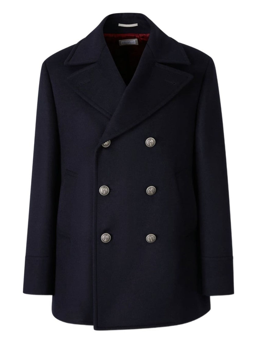 Brunello Cucinelli Double-Breasted Tailored Coat With Structured Silhouette