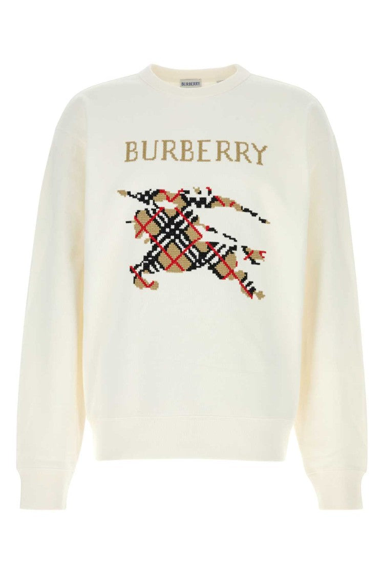 Burberry White Stretch Cotton Sweatshirt