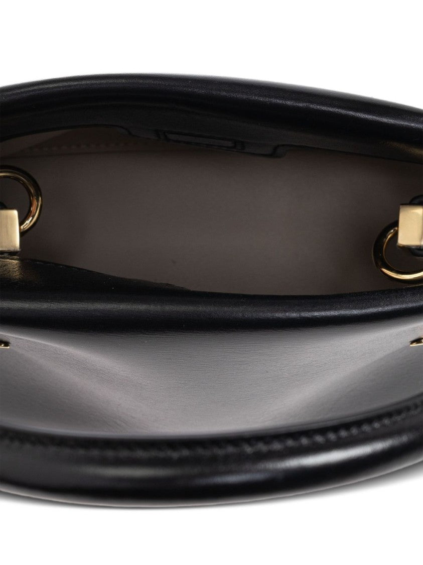 Givenchy Black Structured Trapezoidal Gold Accents Bag