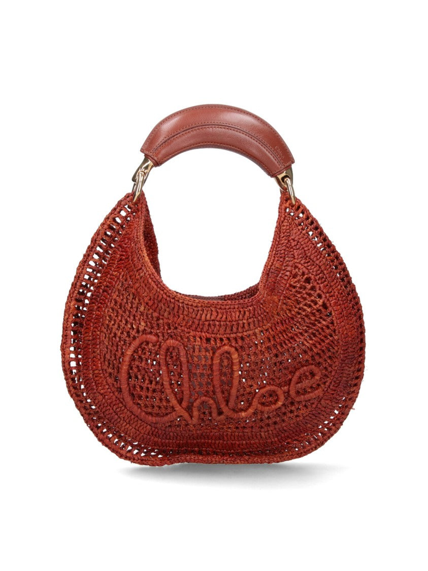 Chloé Brown Summer Banana Woven Rafia Bag