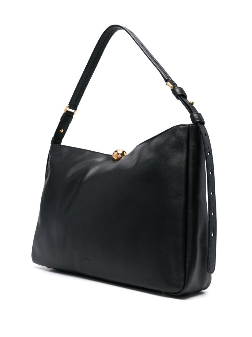 Furla Black Calf Leather Shoulder Bag
