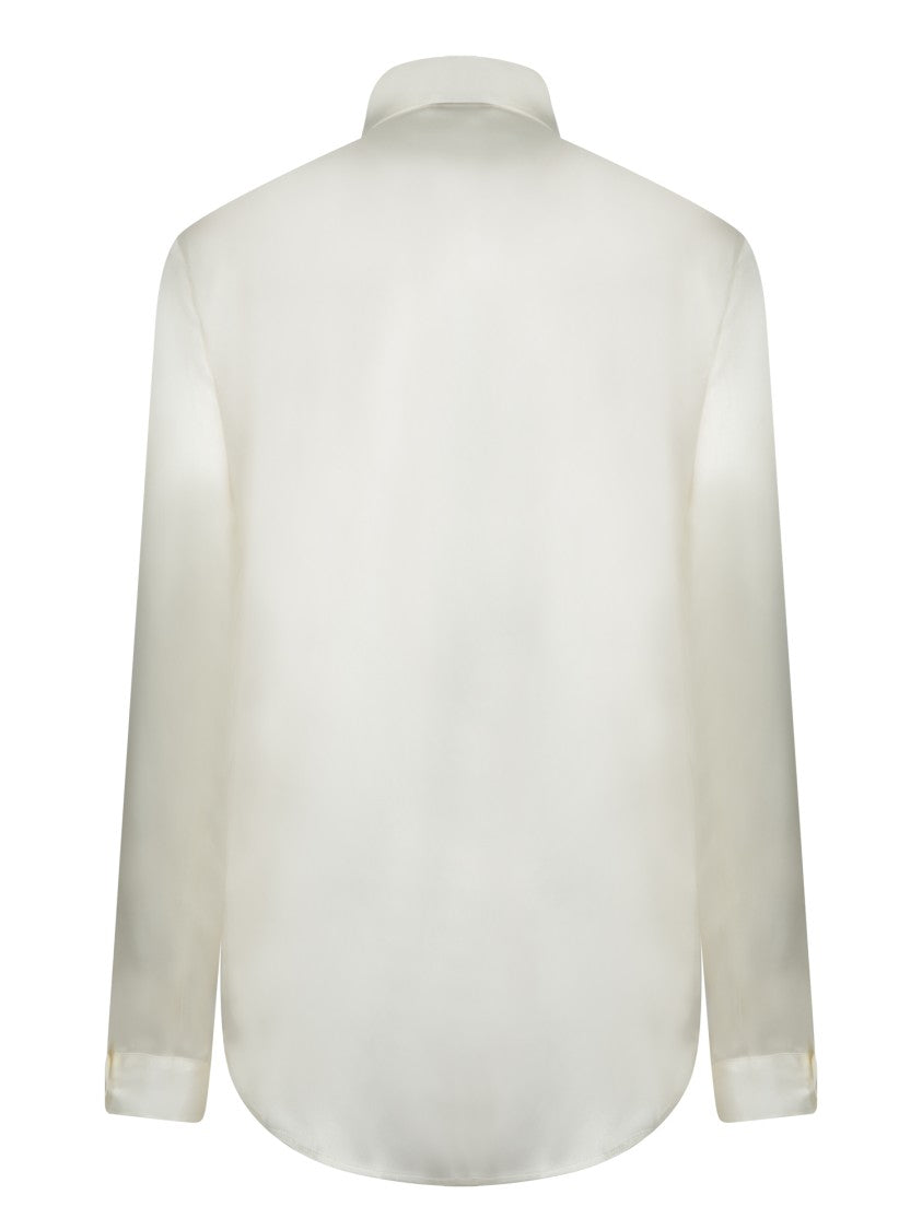 Blanca Vita Silk White Shirt With Button-Down Front