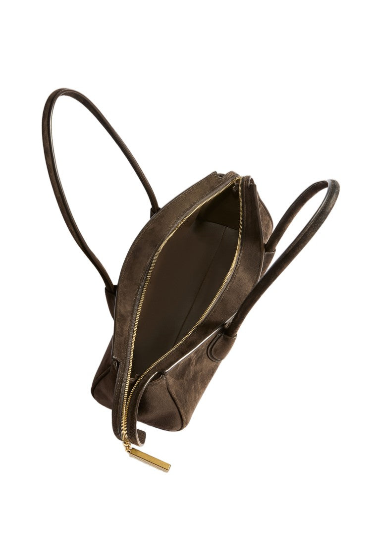 Khaite Brown Suede Rectangular Handbag