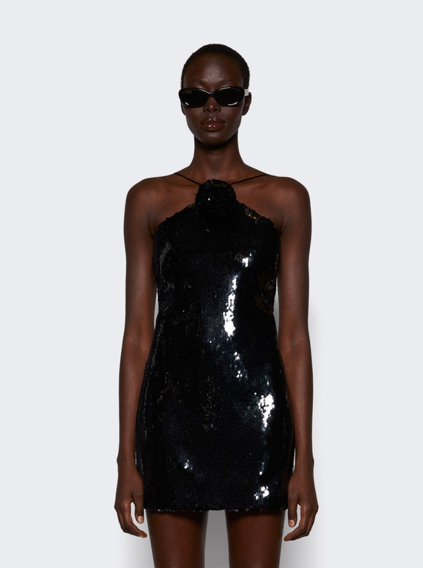 Magda Butrym Sequin Mini Dress Black