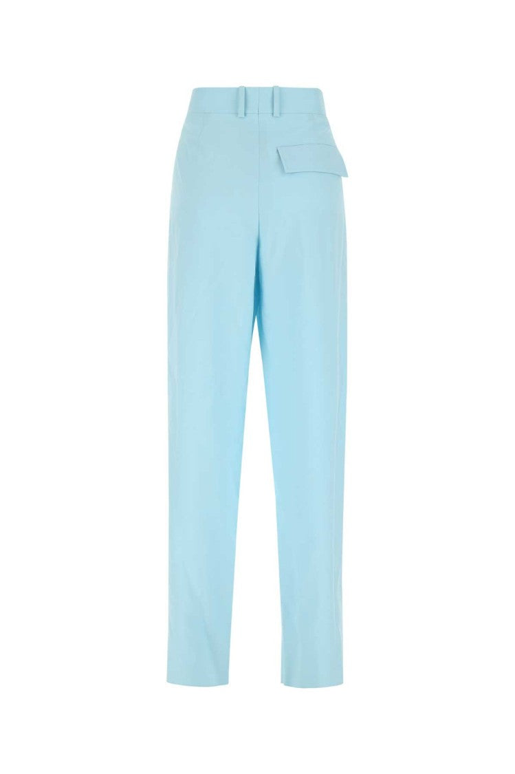 Bottega Veneta Pastel Light-Blue Wool Wide-Leg Pant