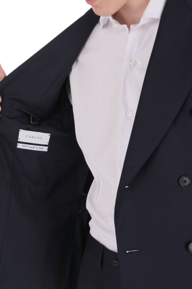 Caruso Blue Miura Double-Breasted Wool Suit