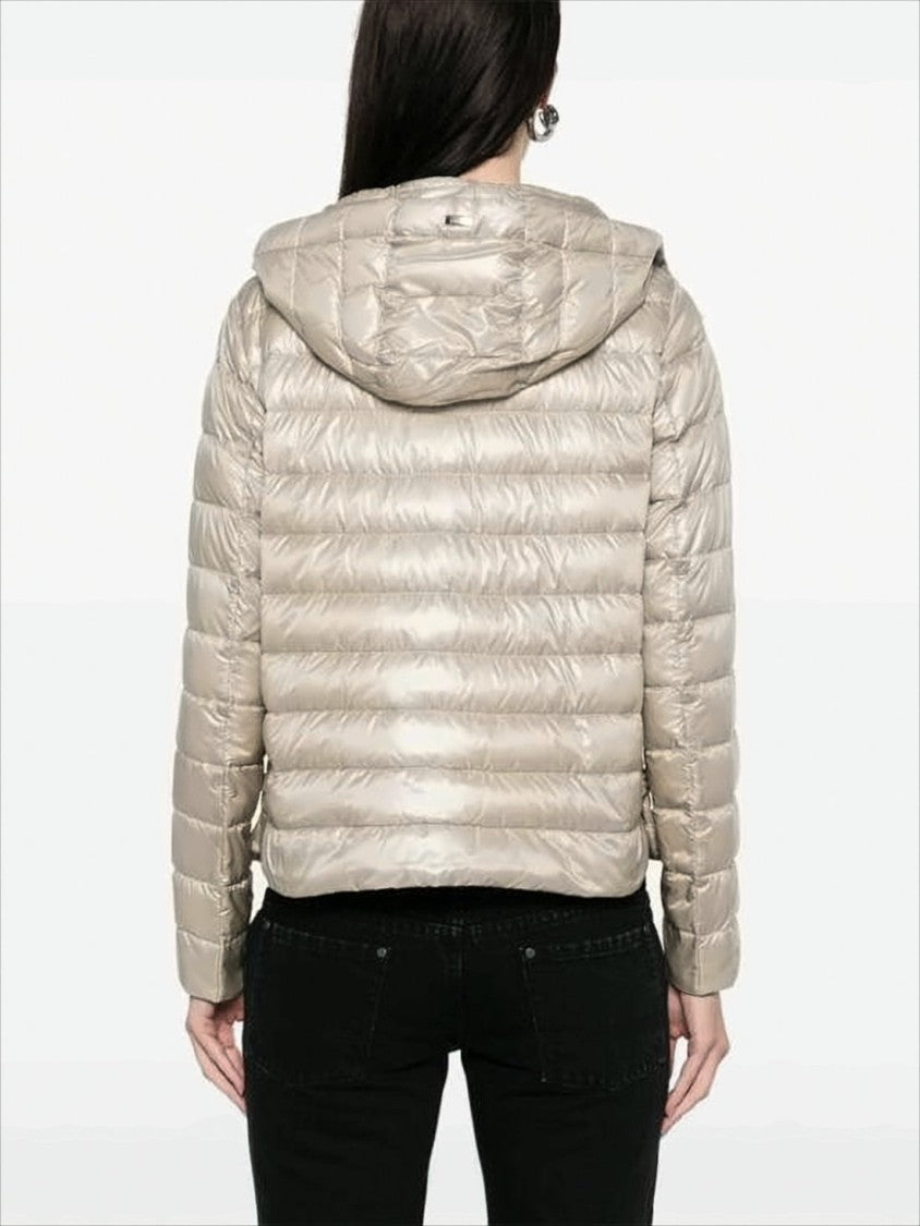 Herno Quilted Padded Jacket With Glossy Finish And Adjustable Hem