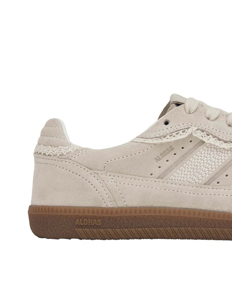 Alohas Low Silhouette Suede Sneakers With Crochet Detail