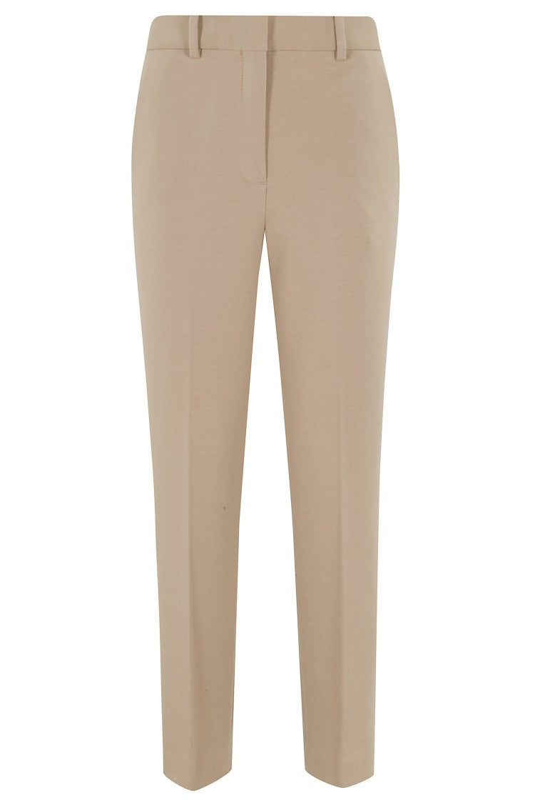 Circolo 1901 Beige Carrot Fleece Back-Darts Cotton-Blend Pants