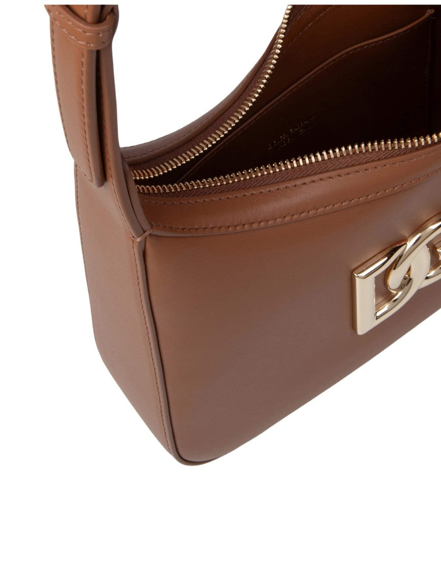 Dolce & Gabbana 3.5 Caramel Leather Shoulder Bag