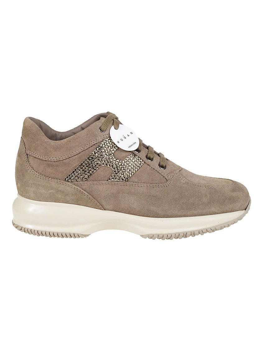 Hogan Taupe Interactive Calf Leather Sneakers