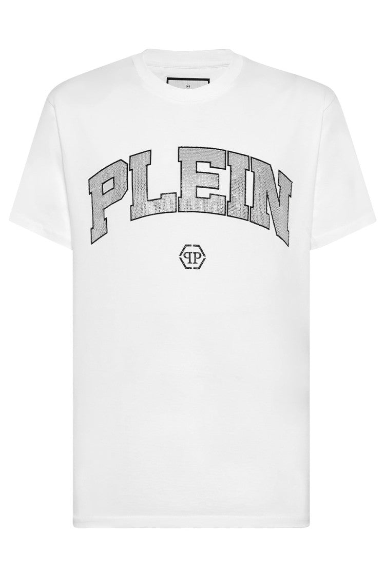 Philipp Plein Graphic Print Cotton T-Shirt Crew Neckline