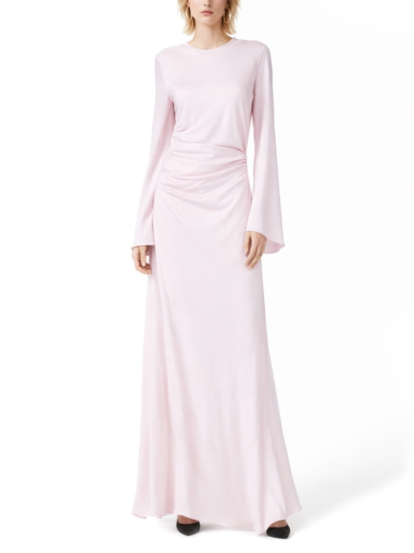 Alexander Mcqueen Neutral Flowing Silhouette Flared Sleeves Maxi Dress