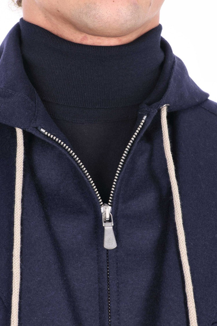 Eleventy Jersey Wool Jacket With Detachable Yoke
