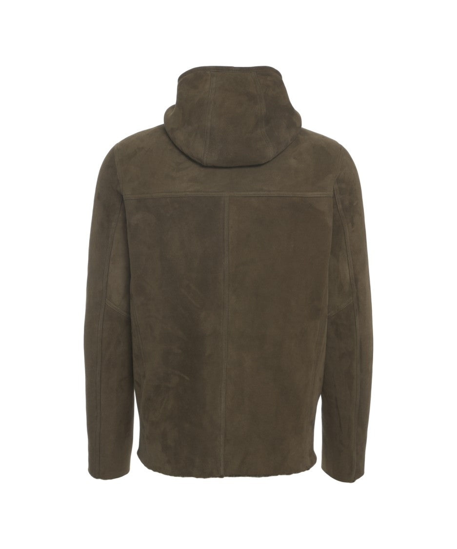 Giorgio Brato Suede Jacket With Integrated Hood And Zipped Pockets
