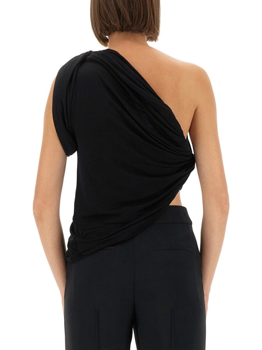 Rick Owens X Lilies Draped One-Shoulder Top