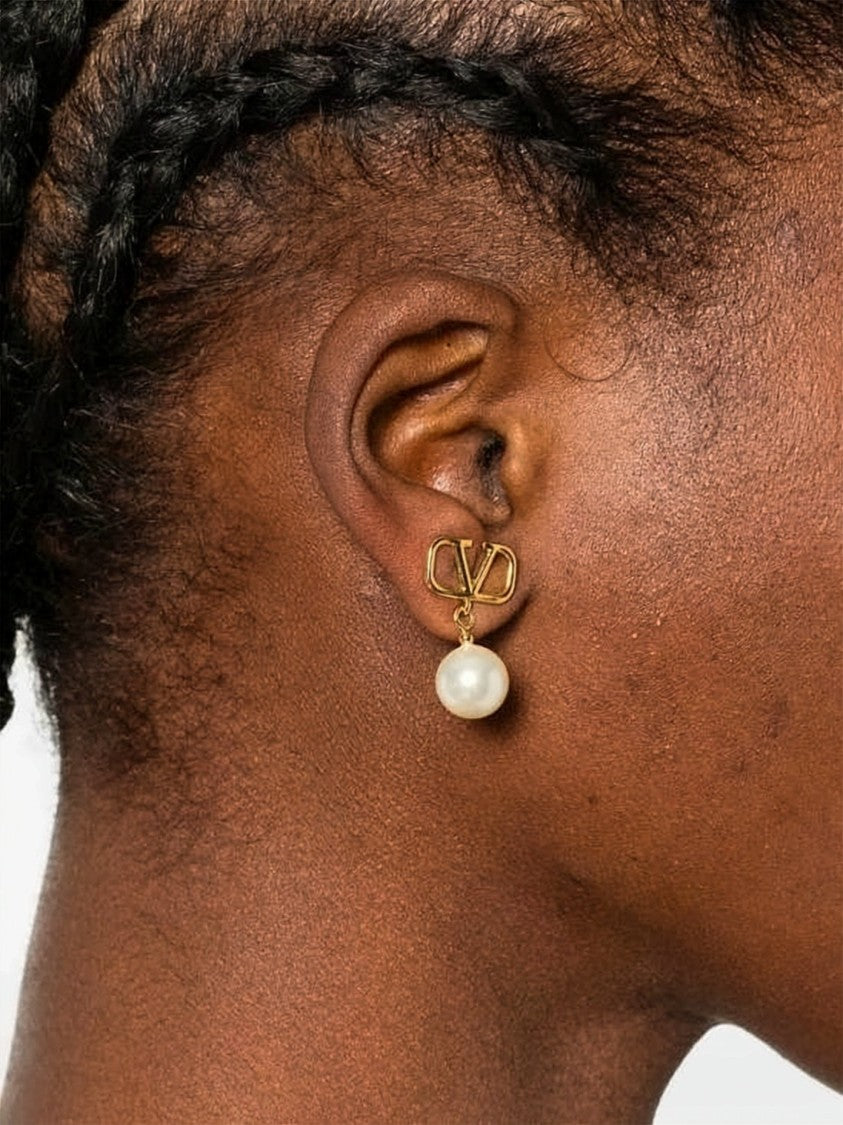 Valentino Garavani Polished Yellow Brass Earrings