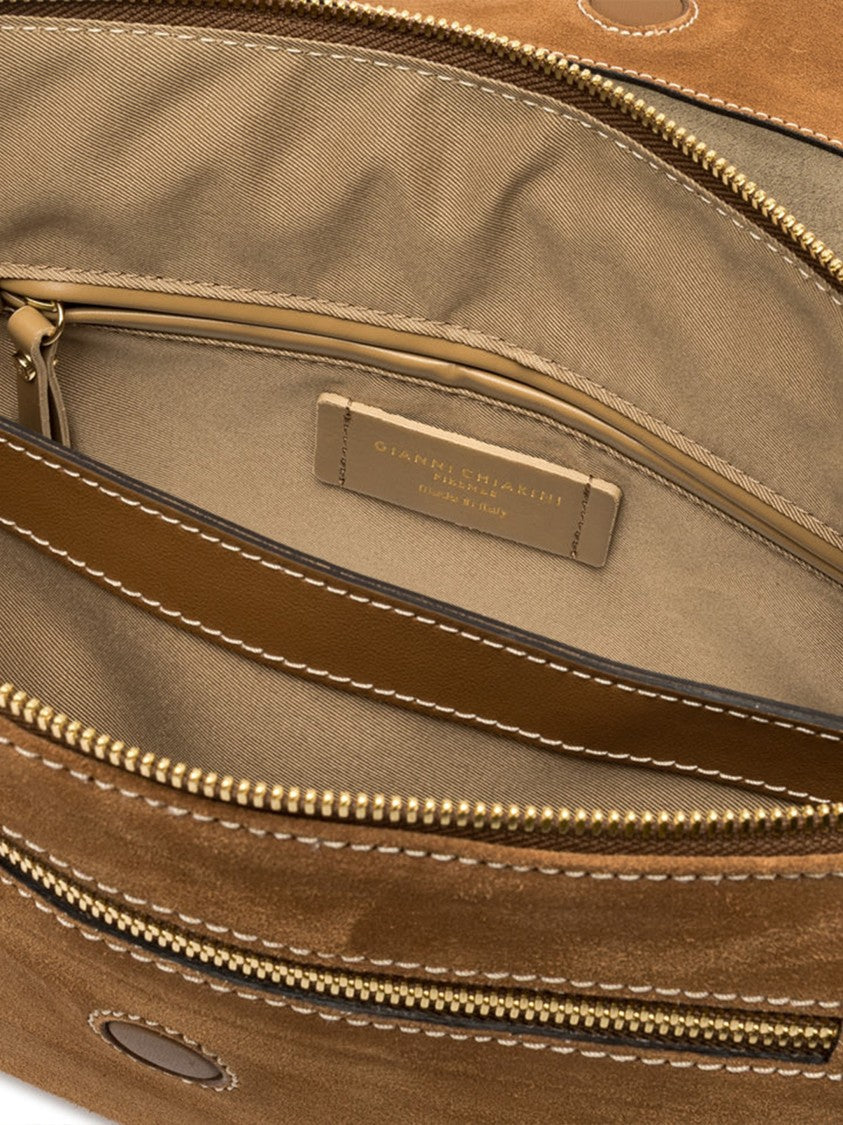 Gianni Chiarini Three Rich Brown Suede Clutch Bag