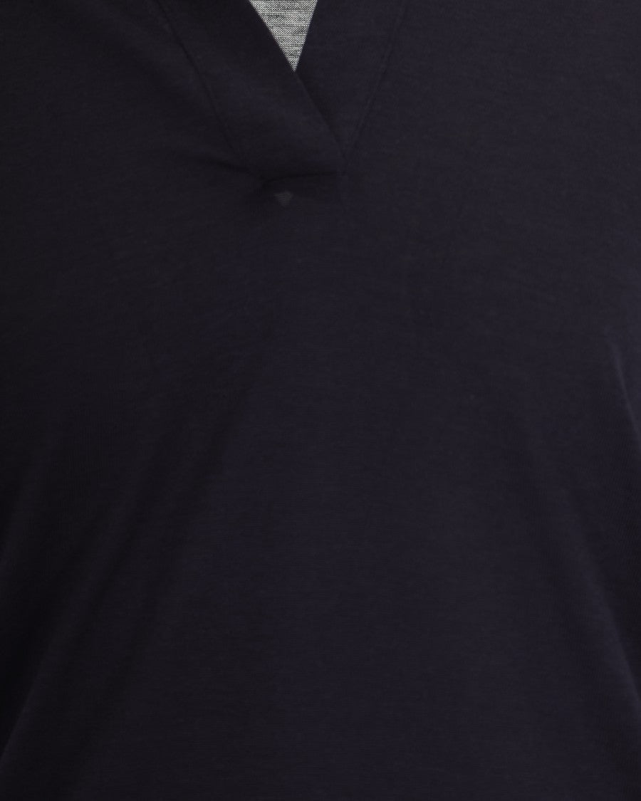 Herno Navy Blue Jersey Polo