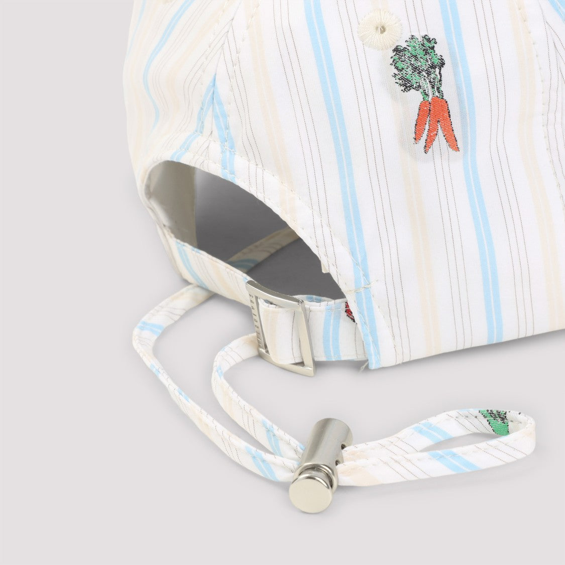 Jacquemus Striped Cotton Cap With Embroidered Motifs