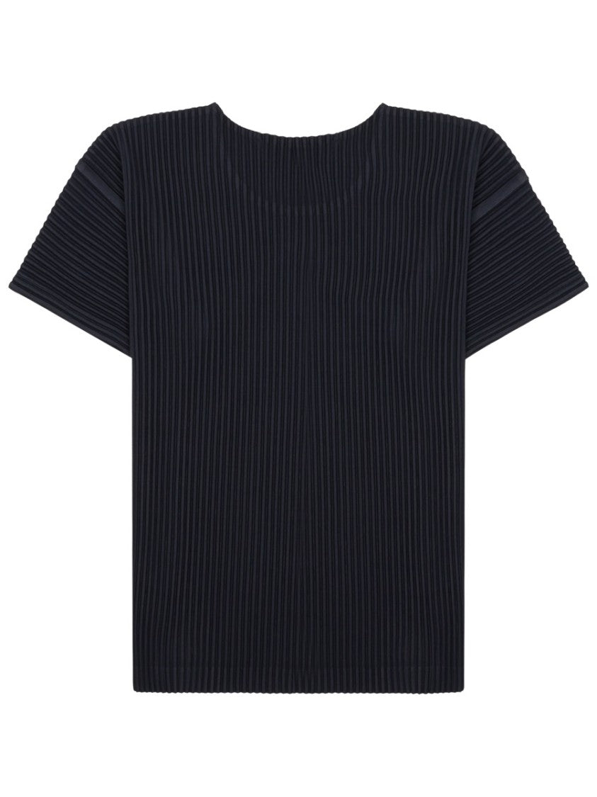 Homme Plissé Issey Miyake Pleated Short-Sleeve T-Shirt With Architectural Texture