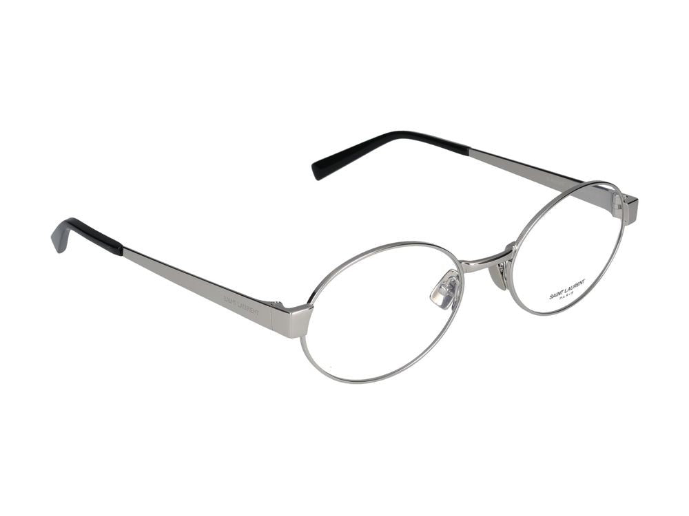 Saint Laurent Silver Round Metal Eyeglasses