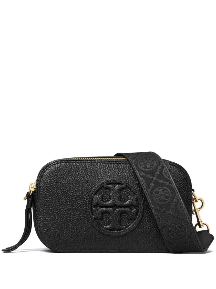 Tory Burch Black Mini Miller Pebbled Leather Crossbody Bag