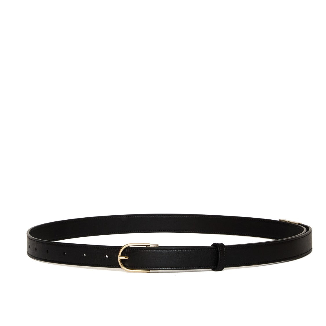 Victoria Beckham Gold Buckle Smooth Vitello Leather Belt