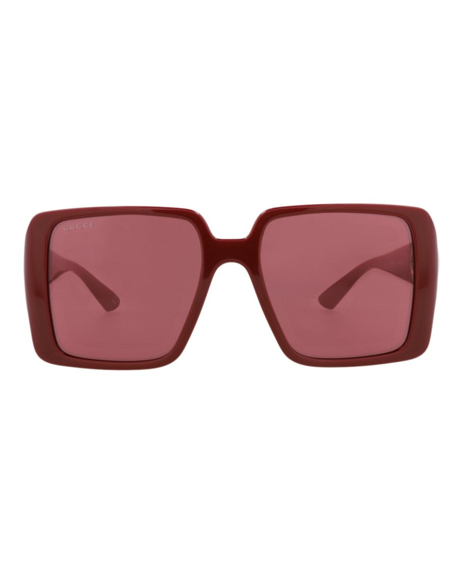 Gucci Square-Frame Injection Sunglasses With Metallic Double-G Accent