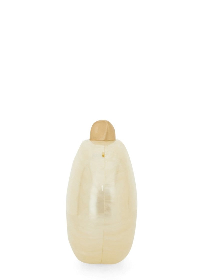 Cult Gaia Creamy Beige Acrylic Marbled Clutch