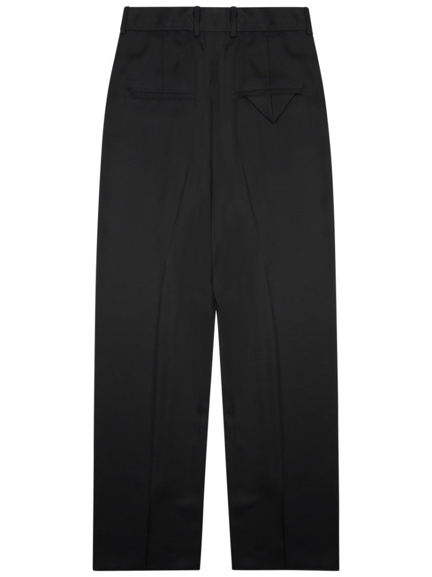 Bottega Veneta Silk Blend Tailored Pants With High Waist