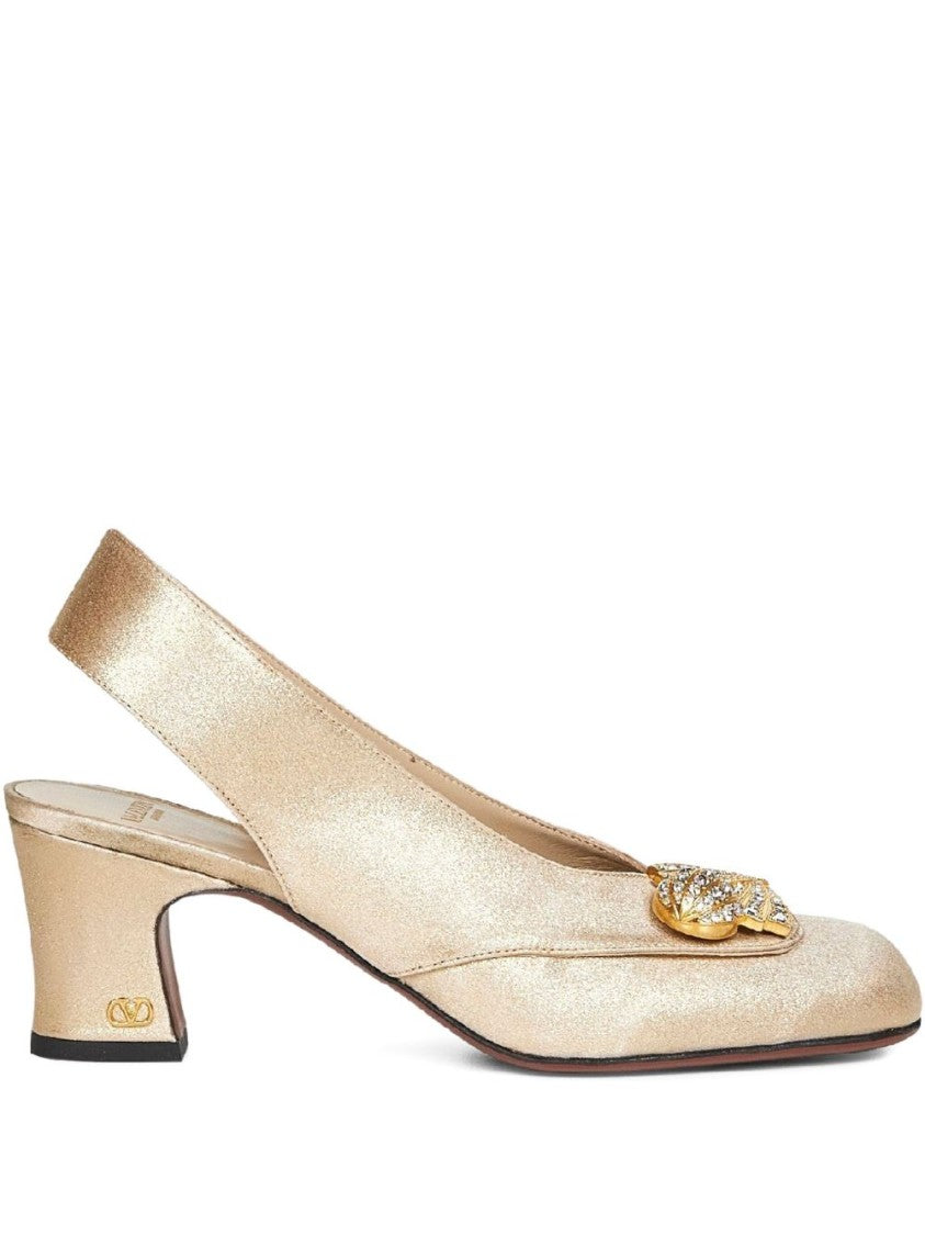 Valentino Garavani Almond Toe Sandals With Slingback Strap