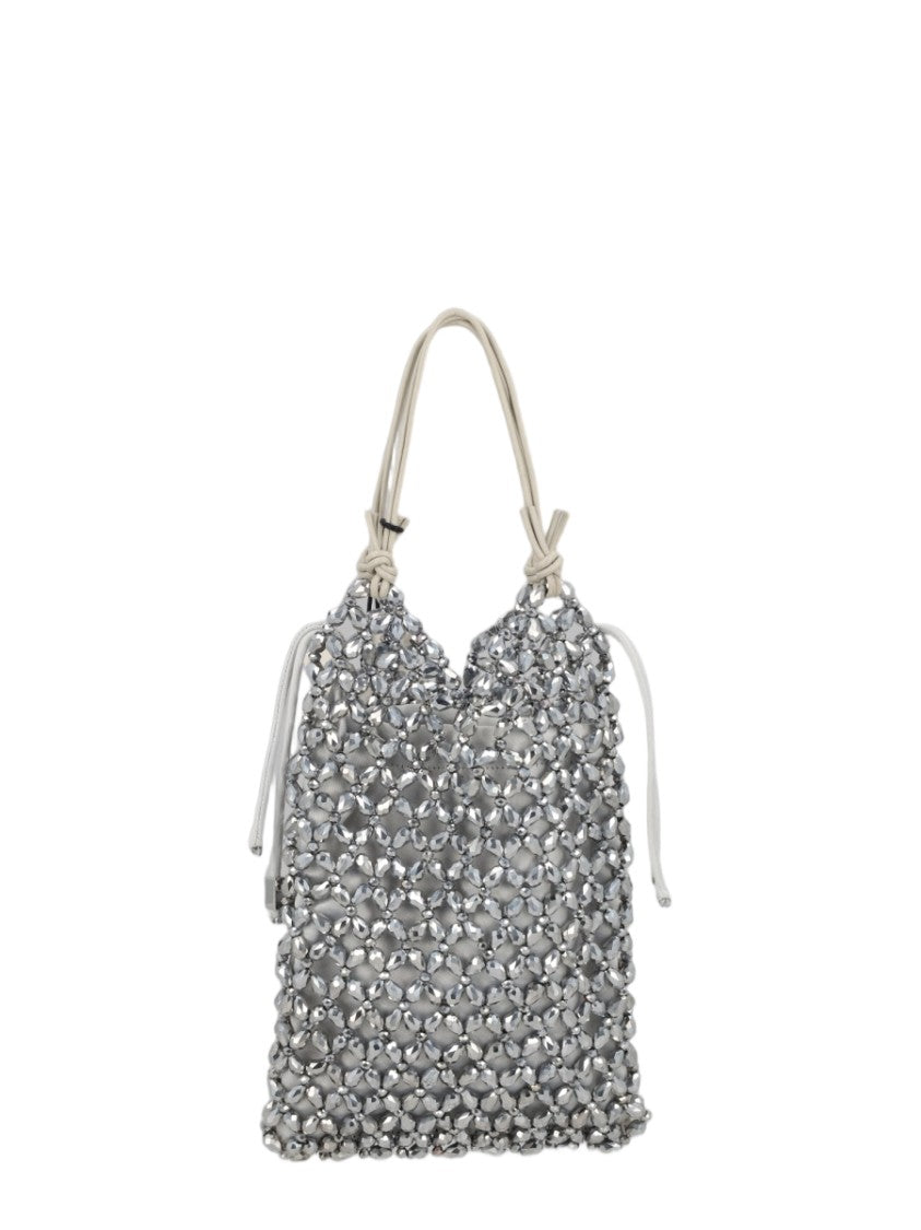 Staud Textured Crystal Bead Tote Bag With Soft Handle