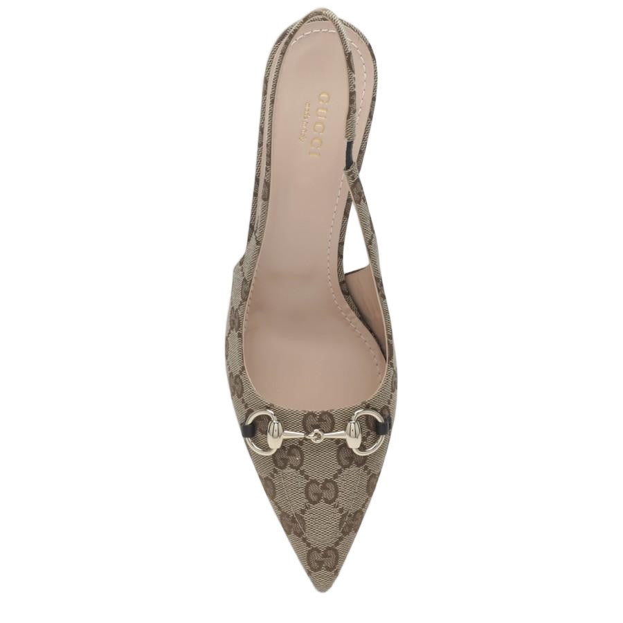 Gucci Erin 85 Slingback Pumps With Horsebit Detail