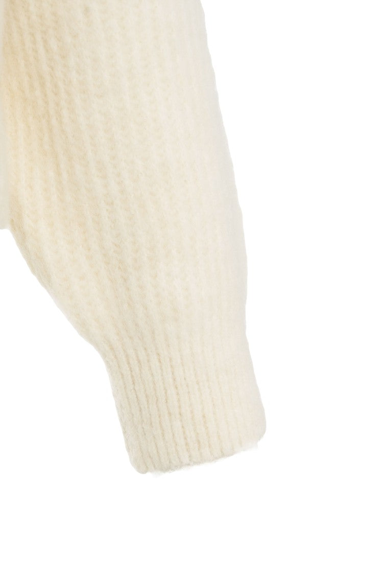 American Vintage Ribbed Knit Sweater With High Collar And Relaxed Fit