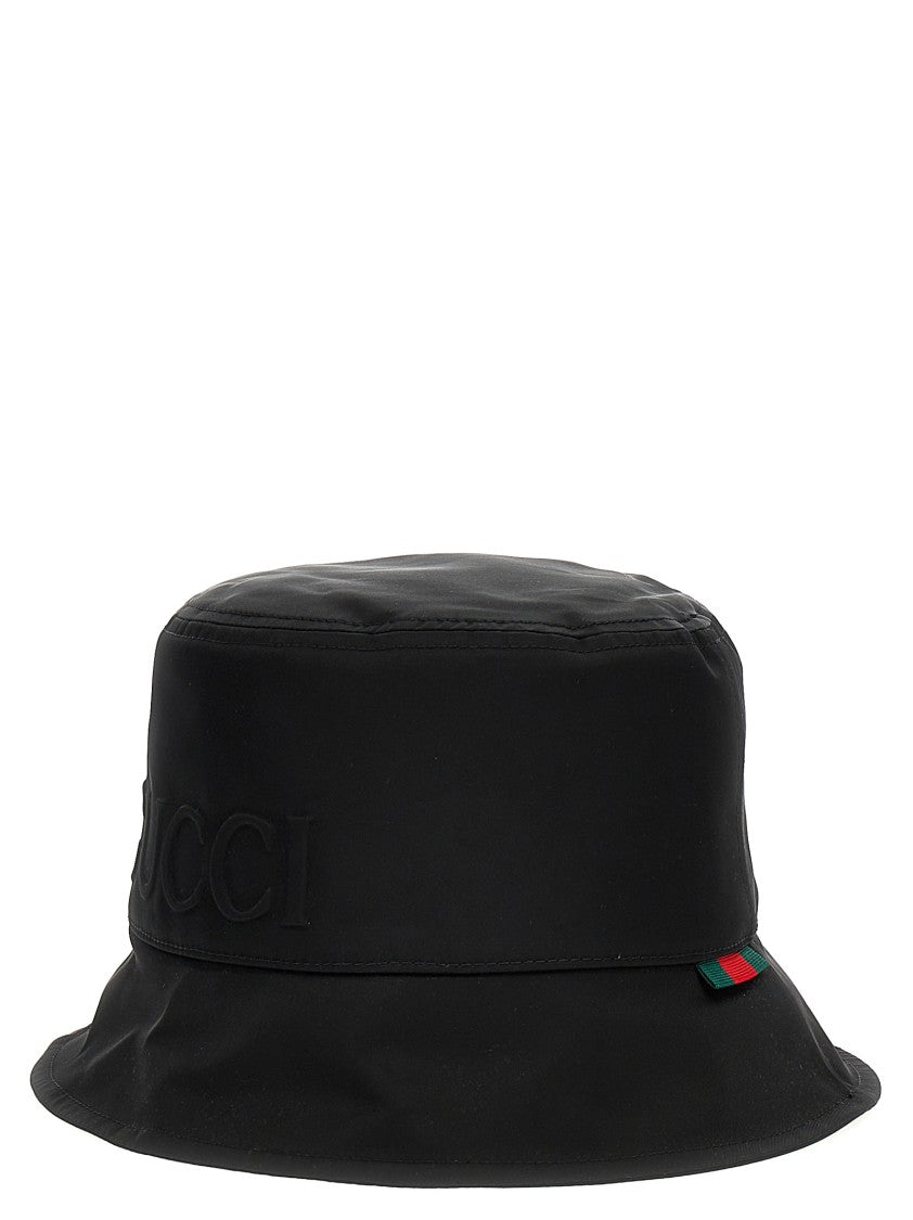 Gucci Nylon Bucket Hat With Embossed Logo