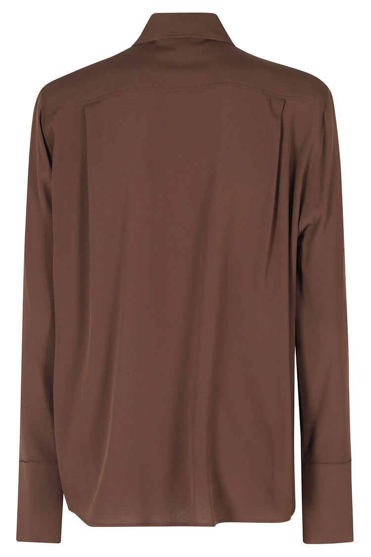 Federica Tosi Brown Classic Hidden Button Placket Shirt