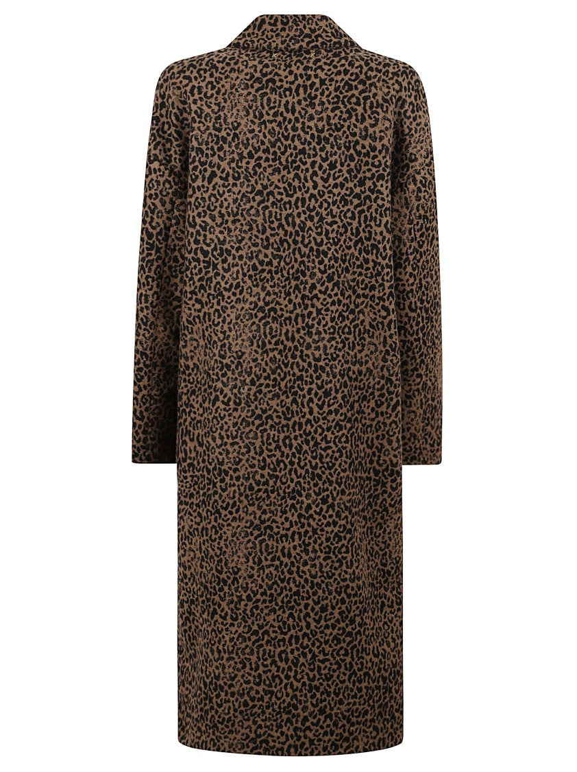 Golden Goose Leopard Print Coat With Notched Lapels