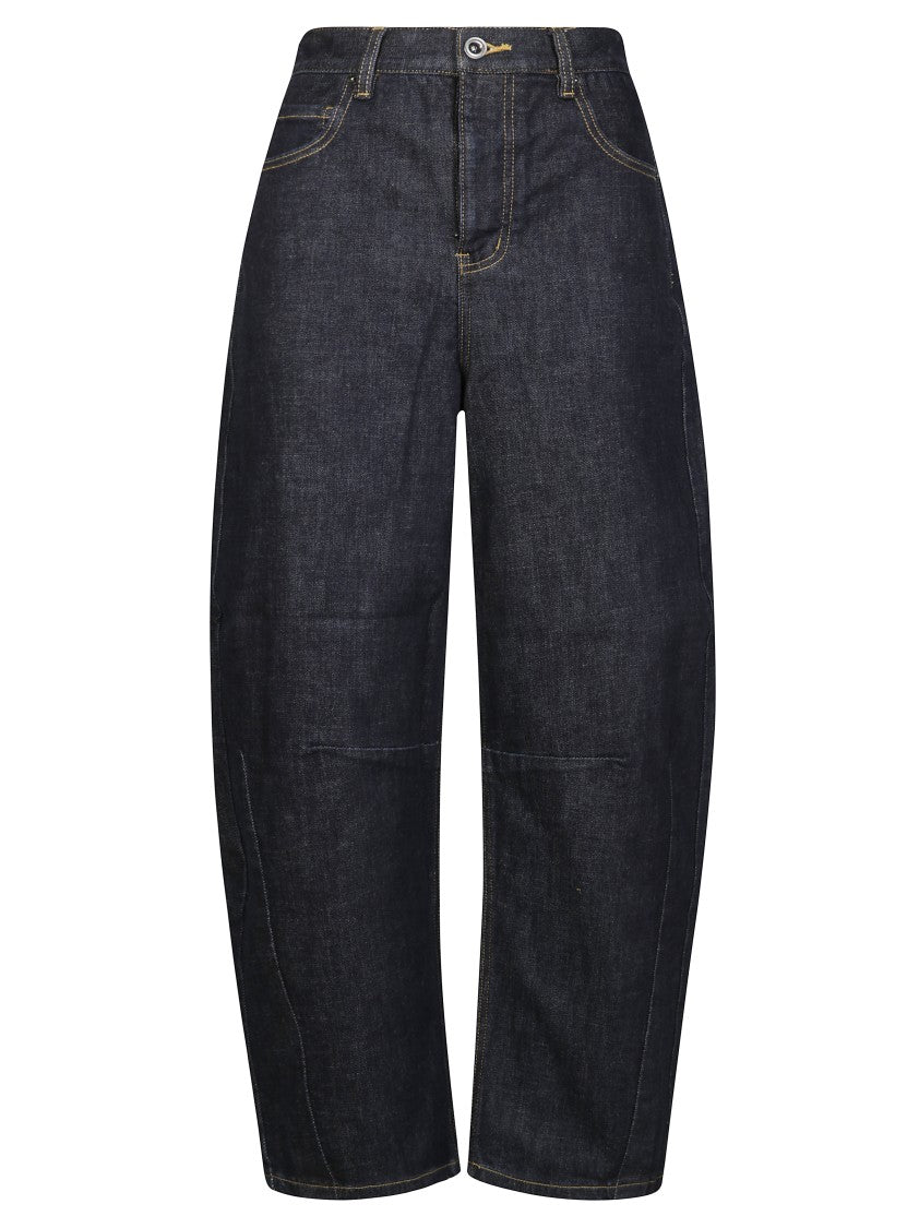 Self-Portrait Indigo Wide-Leg Denim Jeans With Classic Five-Pocket Design