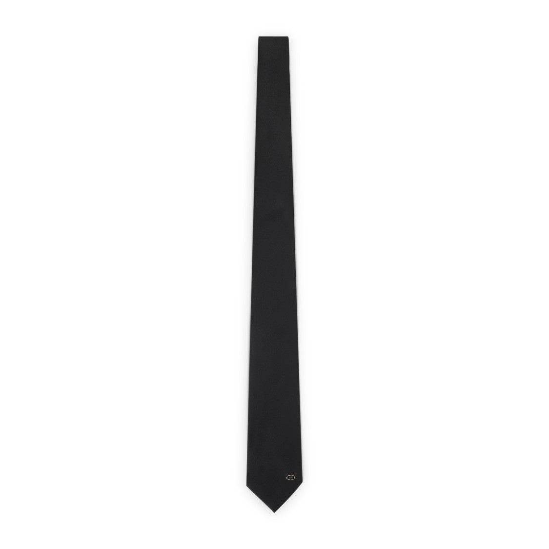 Valentino Garavani Narrow Silk Tie With Subtle Metallic Logo