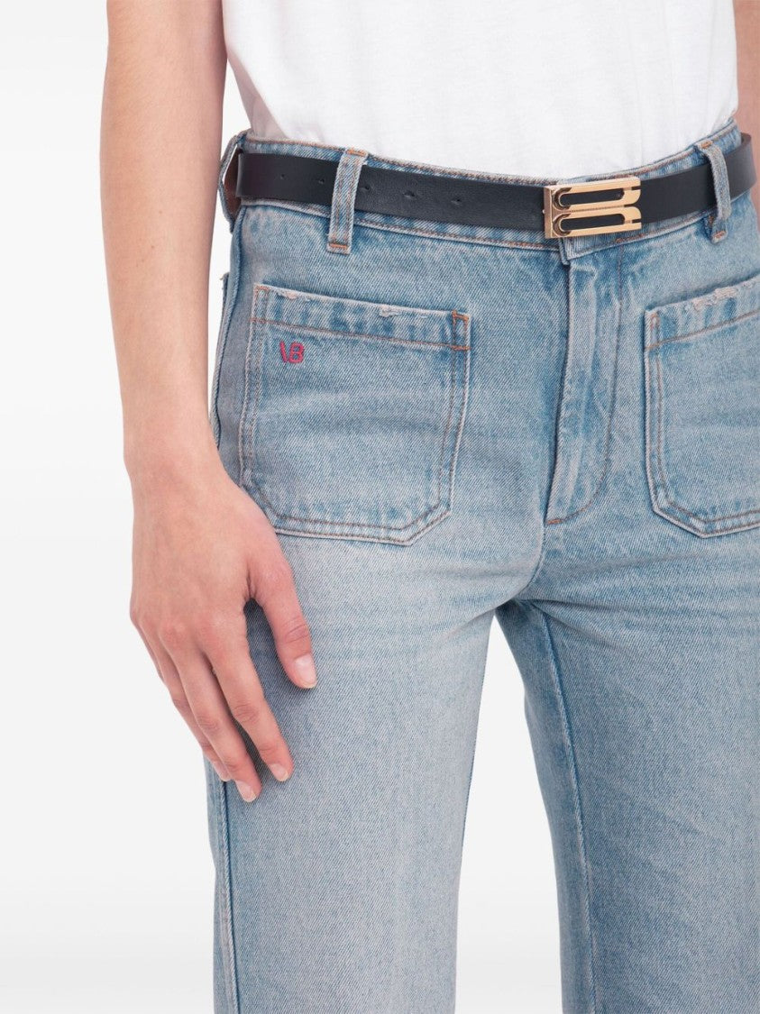 Victoria Beckham Cropped Jeans With Concealed Fly And Modern Silhouette