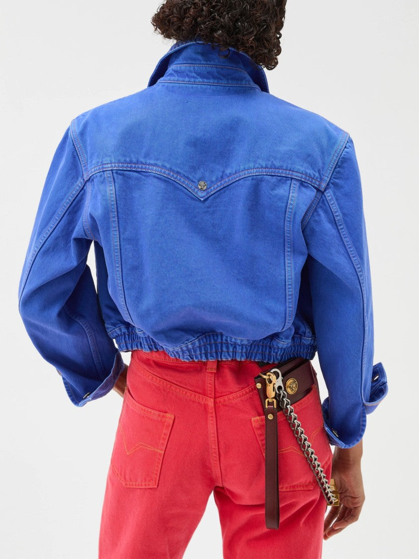 Versace Blue Medusa Accessory Denim Jacket