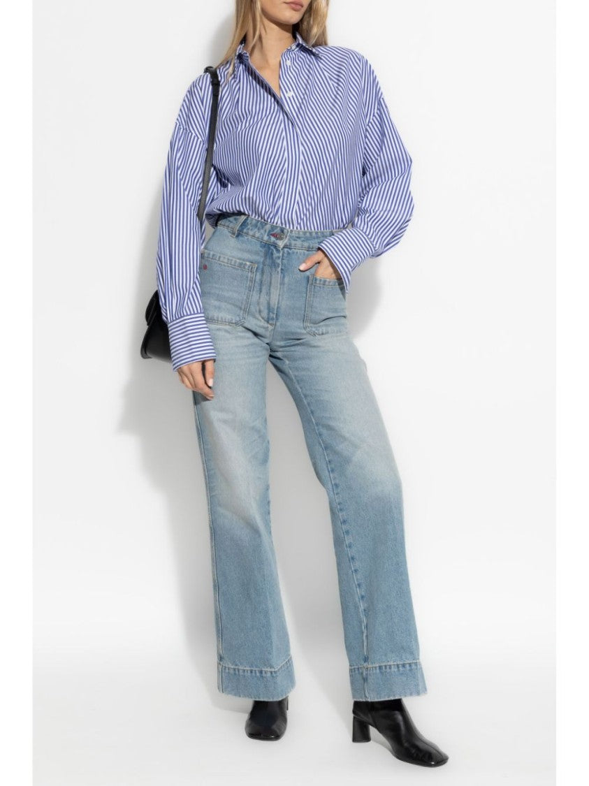 Victoria Beckham Indigo Blue High-Waisted Jeans