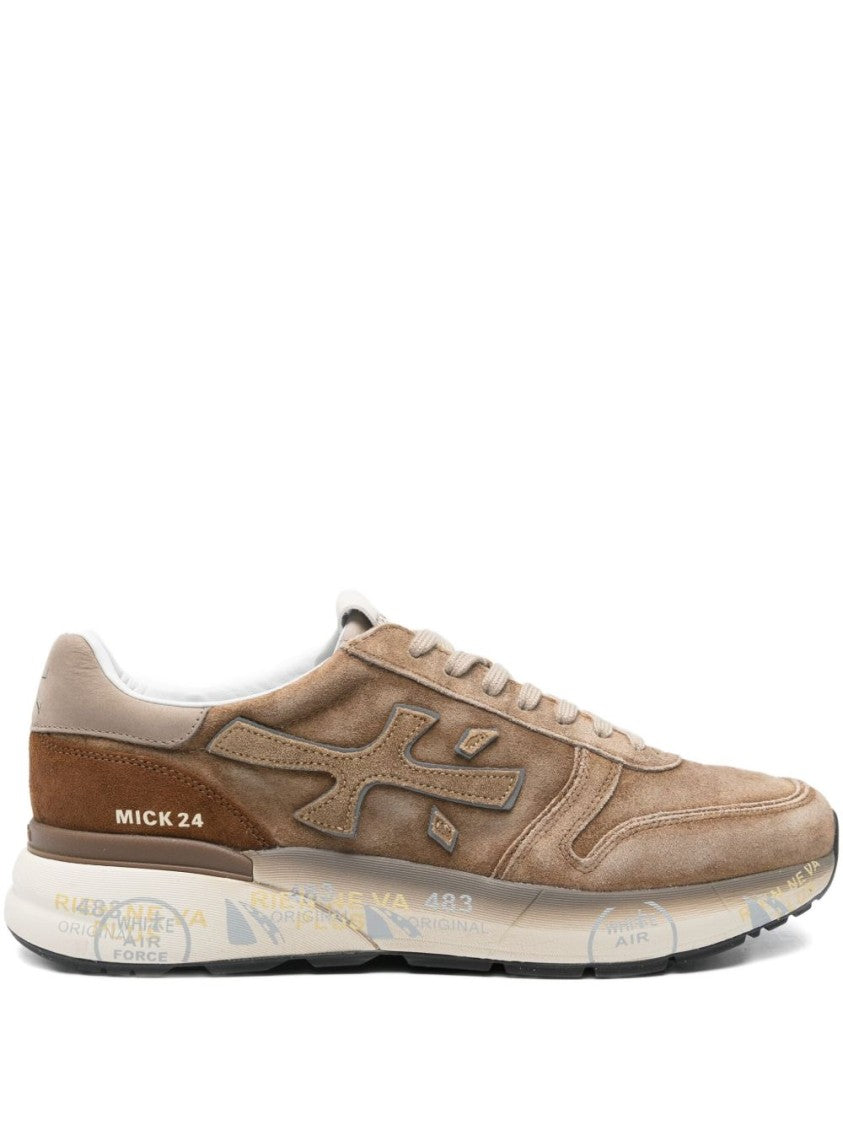 Premiata Beige Sneakers With Suede And Leather Accents