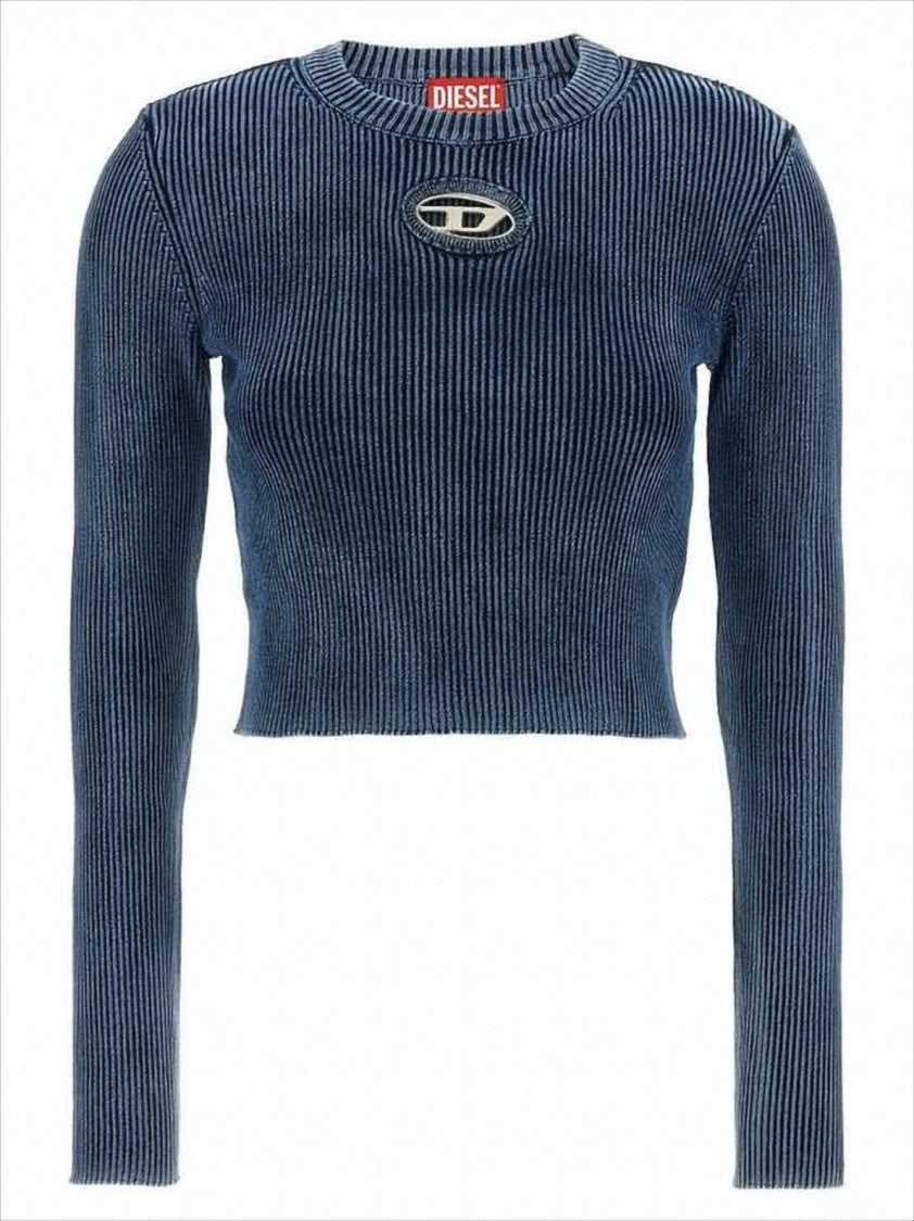 Diesel Ribbed Knit Sweater With Oval Cut-Out Detail