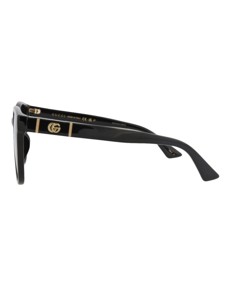 Gucci Round-Frame Polarized Sunglasses With Saddle Nose Bridge And Velvet Case