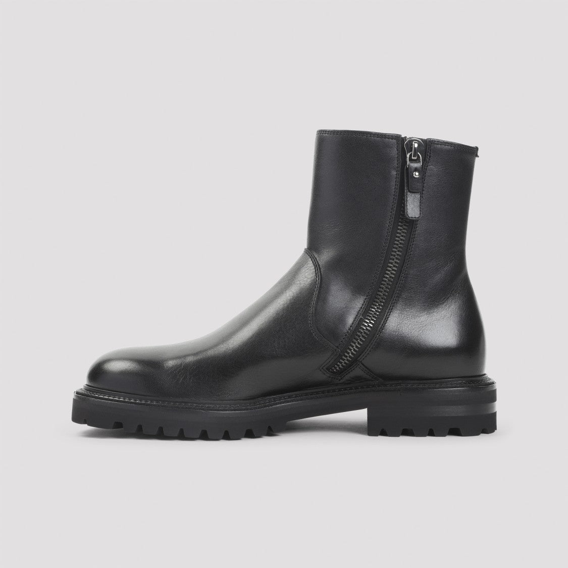 Giorgio Armani Refined Black Ankle Boots With Polished Finish