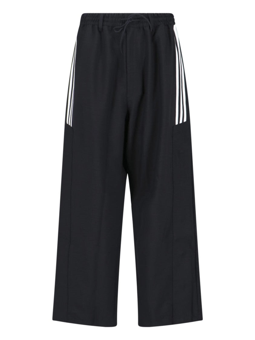 Y-3 Track Pants In Recycled Black Fabric, Elasticated Mid-Rise