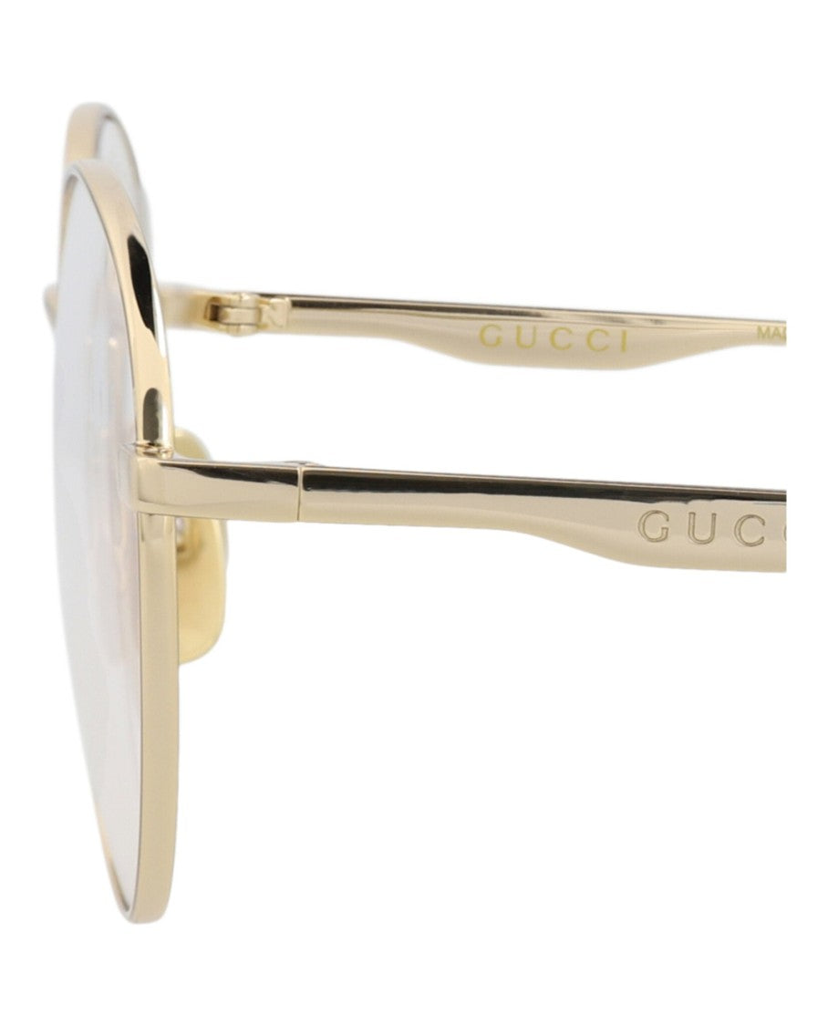 Gucci Round-Frame Metal Sunglasses